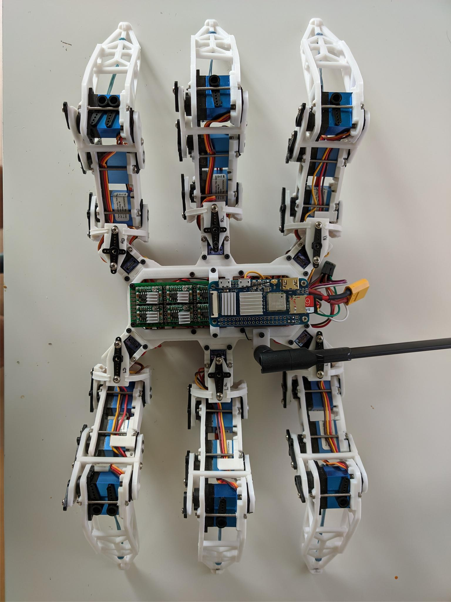 Mark 1 — overhead view showing legs and electronics