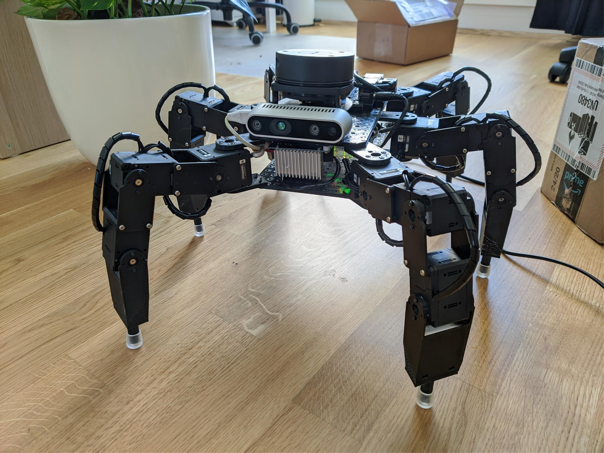 Mark 2 — overhead view on floor