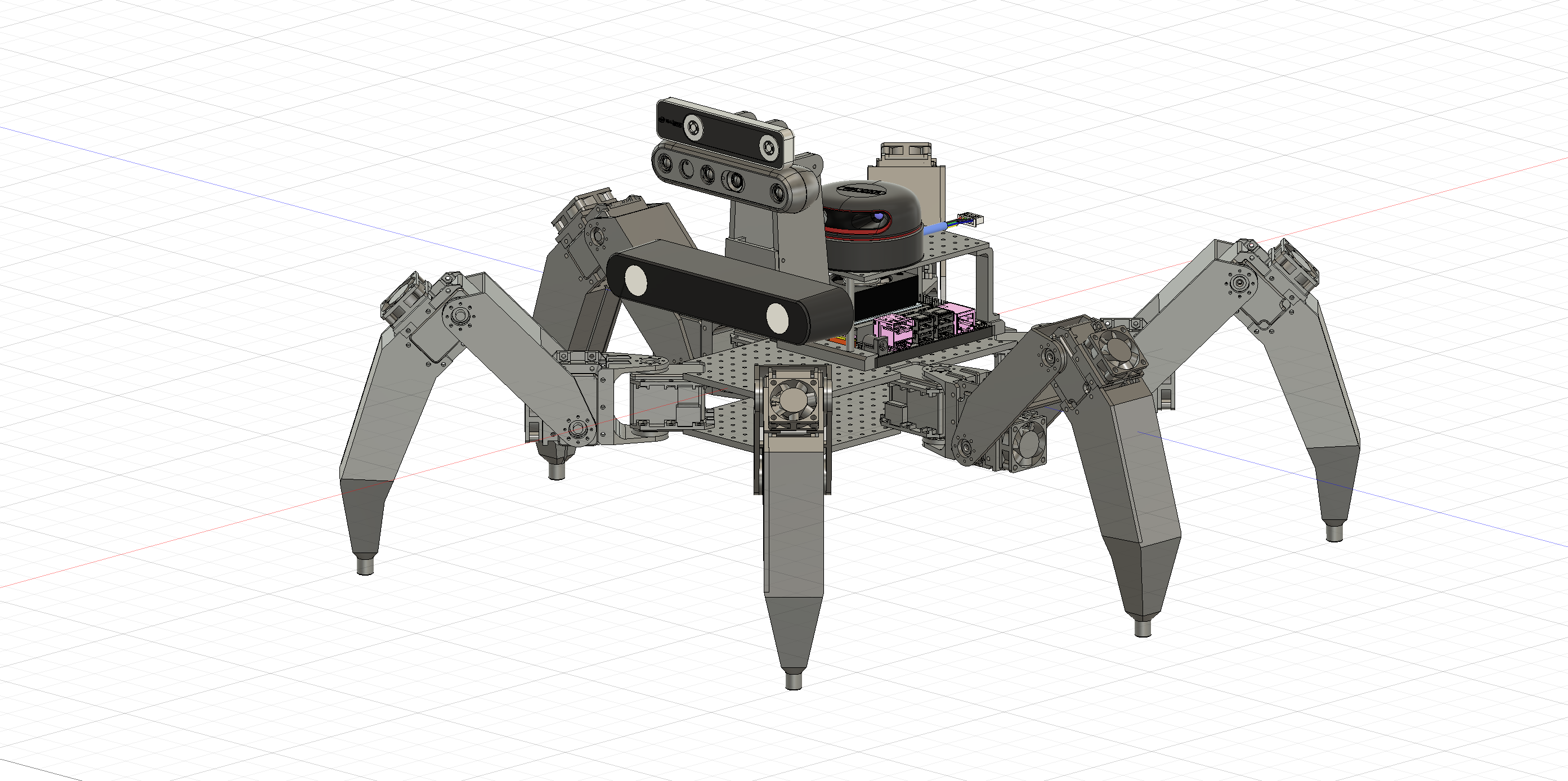 Hexapod Mark 3 — CAD render