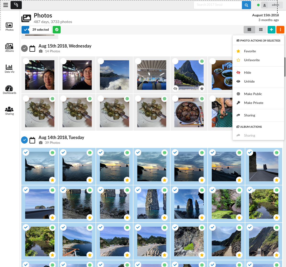 Ownphotos — photo timeline view