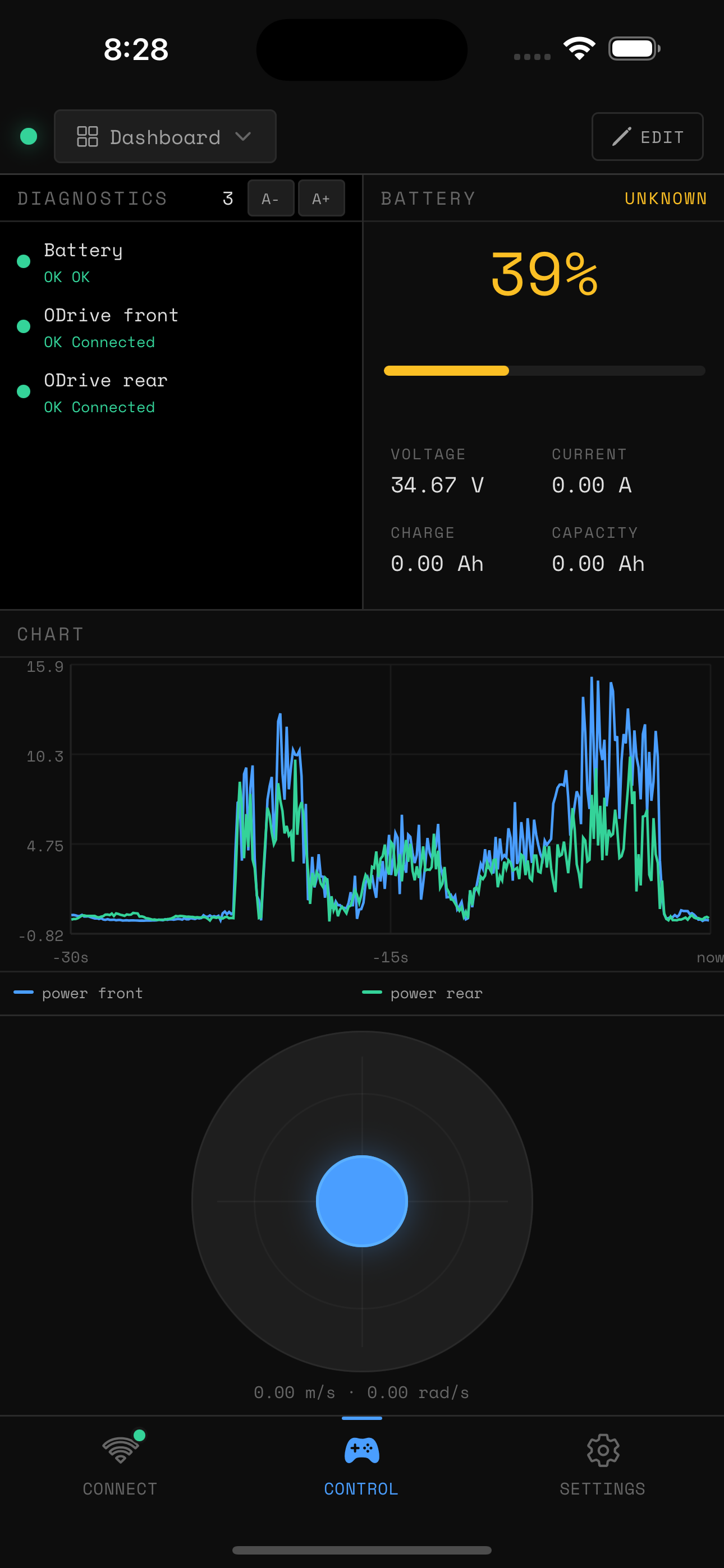 ROSDeck — Drive + Camera layout